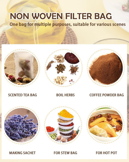 Translation missing: en.Theemaker tea bags-200 pieces-7*9cm-disposable loose tea bags-tea filter bag-for loose tea-loose leaf tea-coffee-herbs-herb