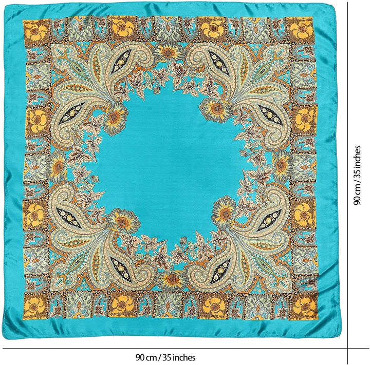 Translation missing: en.35” Satin Large Square Head Scarves - 4PCS Silk Like Neck Scar Hair Sleeping Wraps Satin Silk Scars or Women