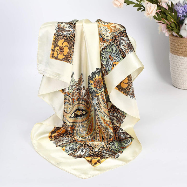 Translation missing: en.35” Satin Large Square Head Scarves - 4PCS Silk Like Neck Scar Hair Sleeping Wraps Satin Silk Scars or Women