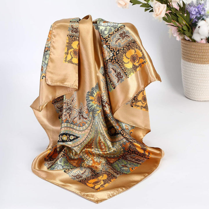Translation missing: en.35” Satin Large Square Head Scarves - 4PCS Silk Like Neck Scar Hair Sleeping Wraps Satin Silk Scars or Women