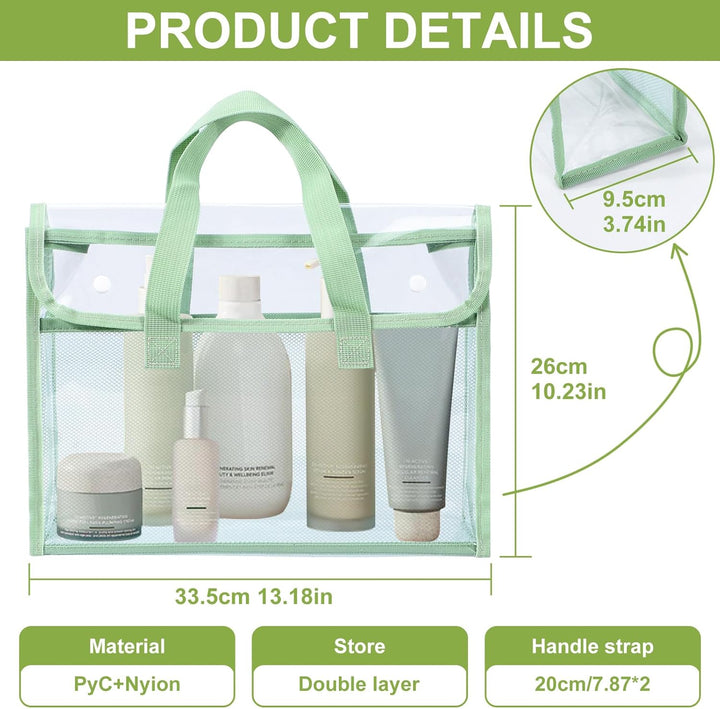 Translation missing: en.4 Pcs Clear Tote Bag, Large Makeup Bags, Clear PVC Cosmetic Bag Organizer, Multifunction Travel Toiletry Bag for Women, Transparent Beach Tote Bags, Transparent Organizer Storage Bags