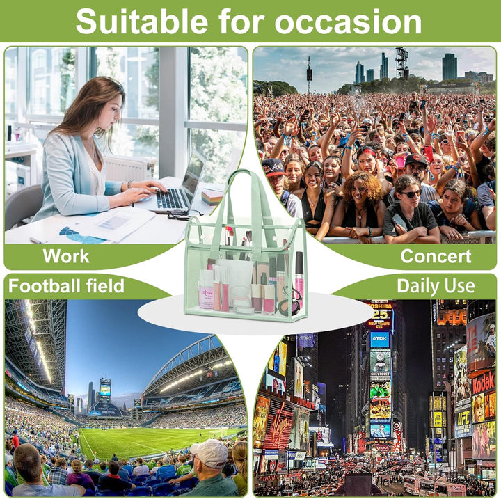 Translation missing: en.4 Pcs Clear Tote Bag, Large Makeup Bags, Clear PVC Cosmetic Bag Organizer, Multifunction Travel Toiletry Bag for Women, Transparent Beach Tote Bags, Transparent Organizer Storage Bags