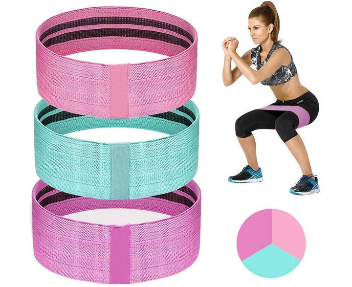 Translation missing: en.Fitness band [set of 3] Fitness bands / resistance bands set Loop band for 3 resistance levels for buttocks and legs, resistance hip bands