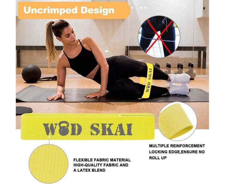 Translation missing: en.Resistance Exercise Fabric Bands, Non-Slip Booty Workout Bands for Legs &amp; Butt and Glutes, 5 Levels Fitness Training Bands