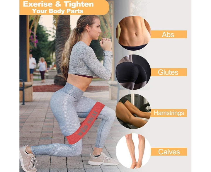 Translation missing: en.Resistance Exercise Fabric Bands, Non-Slip Booty Workout Bands for Legs &amp; Butt and Glutes, 5 Levels Fitness Training Bands