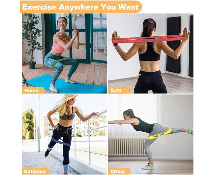 Translation missing: en.Resistance Exercise Fabric Bands, Non-Slip Booty Workout Bands for Legs &amp; Butt and Glutes, 5 Levels Fitness Training Bands