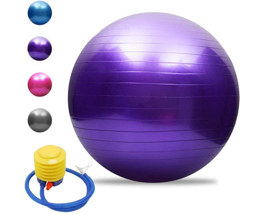 Translation missing: en.Purple Anti-Burst Exercise Ball, Pilates &amp; Yoga Ball with foot pump - Diametre 65cm