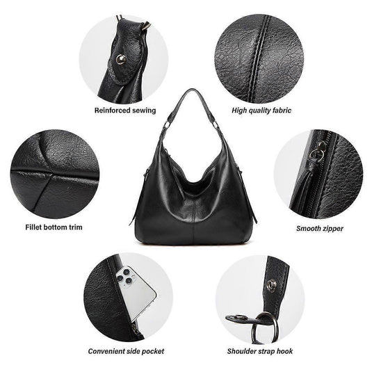 Translation missing: en.Women's Soft Leather Tote Bags 3pcs Fashion Handbag Wallet Shoulder Purse Set