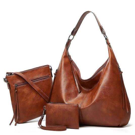 Translation missing: en.Women's Soft Leather Tote Bags 3pcs Fashion Handbag Wallet Shoulder Purse Set