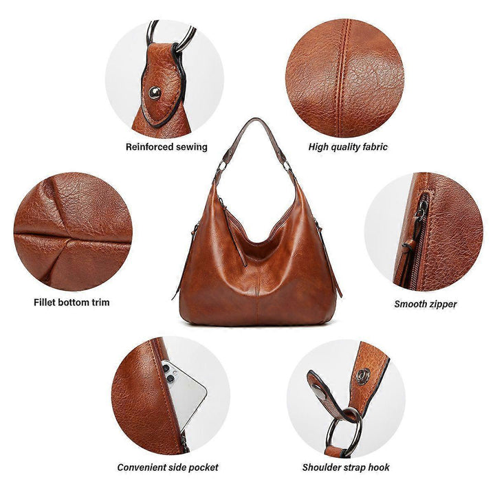 Translation missing: en.Women's Soft Leather Tote Bags 3pcs Fashion Handbag Wallet Shoulder Purse Set