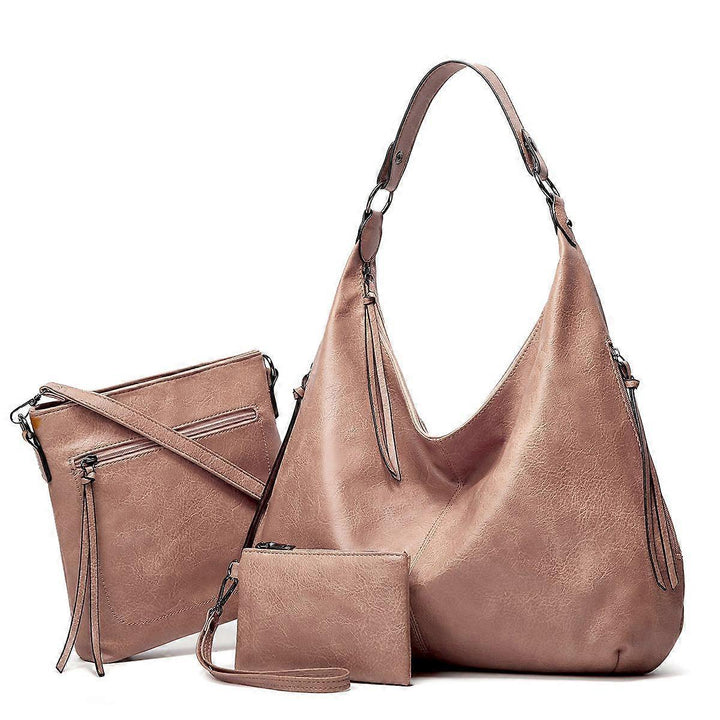 Translation missing: en.Women's Soft Leather Tote Bags 3pcs Fashion Handbag Wallet Shoulder Purse Set