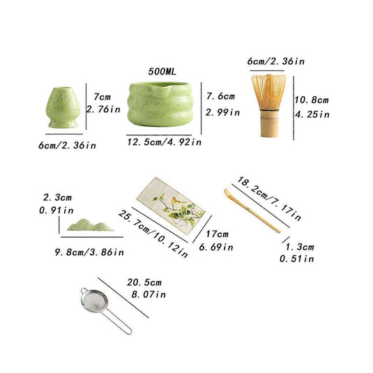 Translation missing: en.7pcs Matcha Whisk Set - Tea Making Kit with Bamboo Whisk, Scoop &amp; Accessories