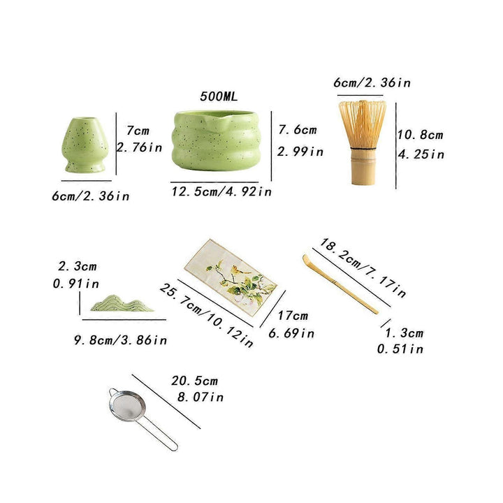 Translation missing: en.7pcs Matcha Whisk Set - Tea Making Kit with Bamboo Whisk, Scoop &amp; Accessories
