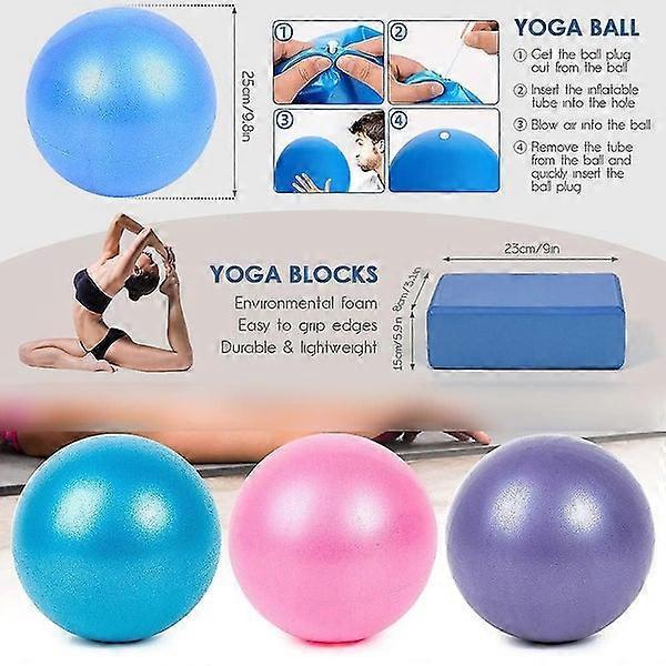 Translation missing: en.5pc Yoga Set - Yoga Ball, Block, Elastic Band, Stretch Band, Belt