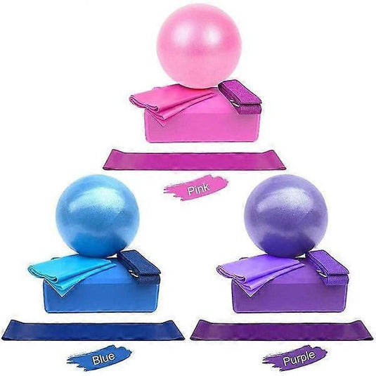 Translation missing: en.5pc Yoga Set - Yoga Ball, Block, Elastic Band, Stretch Band, Belt