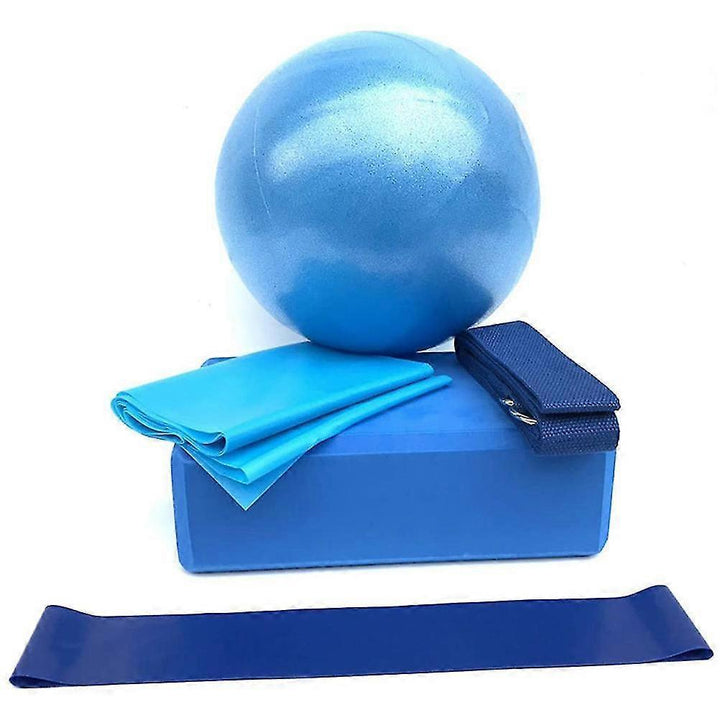 Translation missing: en.5pcs Yoga Ball Set - Fitness Ball, Blocks, Stretch Band, Resistance Loop, Belt