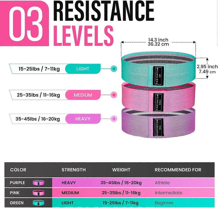 Translation missing: en.3 Resistance Bands Set for Leg Training &amp; Support (3 Strength Levels)