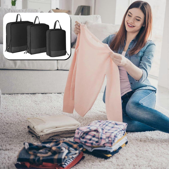 Translation missing: en.3pcs Compression Packing Cubes Expandable Luggage Organizers for Travel