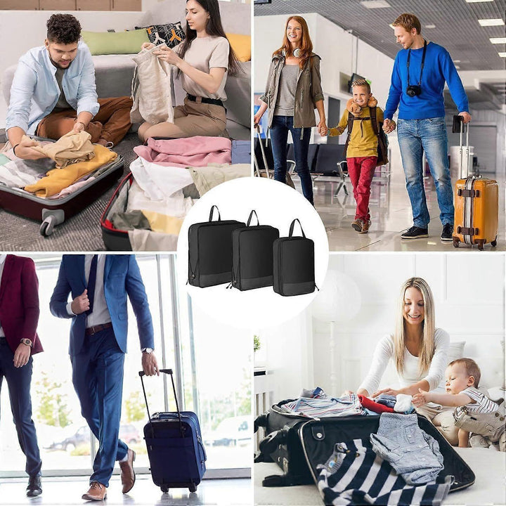 Translation missing: en.3pcs Compression Packing Cubes Expandable Luggage Organizers for Travel