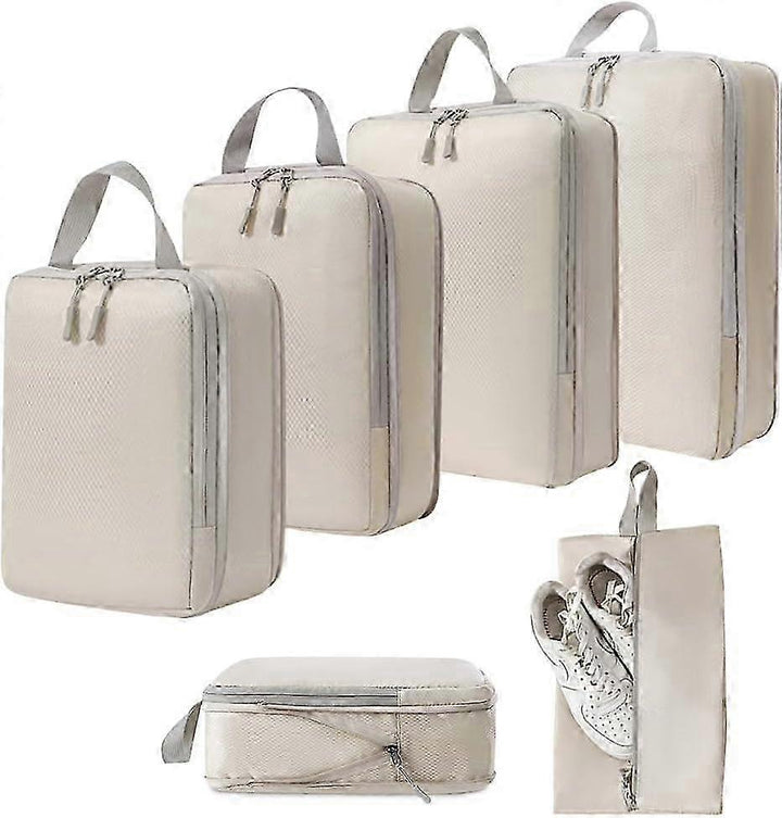 Translation missing: en.6pcs Packing Cubes Set Compression Bags &amp; Organizers for Travel Suitcases