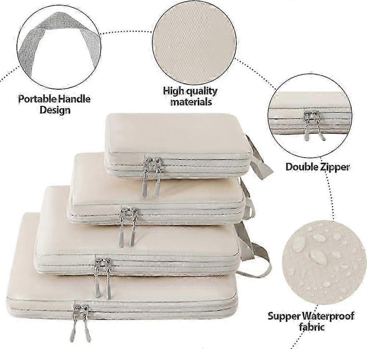 Translation missing: en.6pcs Packing Cubes Set Compression Bags &amp; Organizers for Travel Suitcases