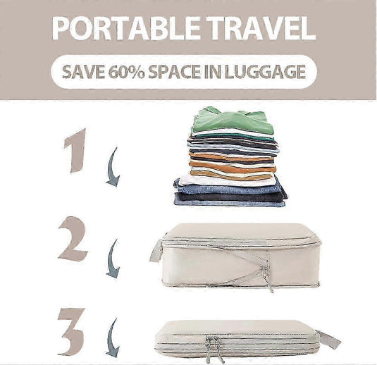 Translation missing: en.6pcs Packing Cubes Set Compression Bags &amp; Organizers for Travel Suitcases