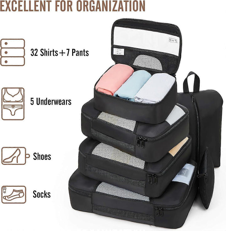 Translation missing: en.8pcs Travel Packing Cubes Set Suitcase Organizer for Travel Essentials