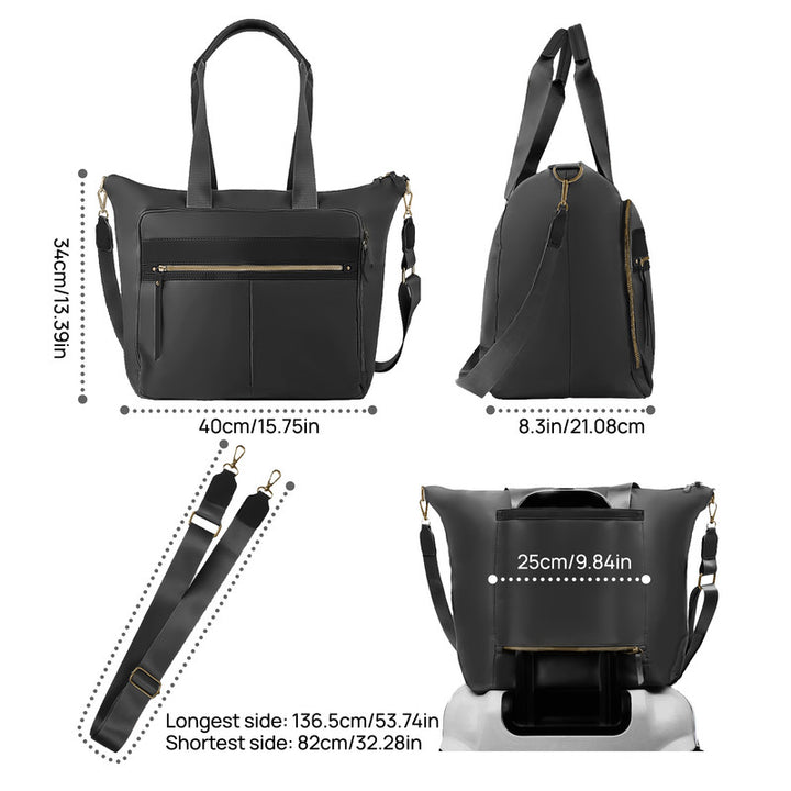 Translation missing: en.Travel Bag - Women's Travel Bag - Sports &amp; Fitness Bag - Yoga Bag - Sports Bag - Carry-On Luggage - Waterproof &amp; Durable - 40x21x34 cm - Dry/Wet Separation Luggage - Weekend Bag - black