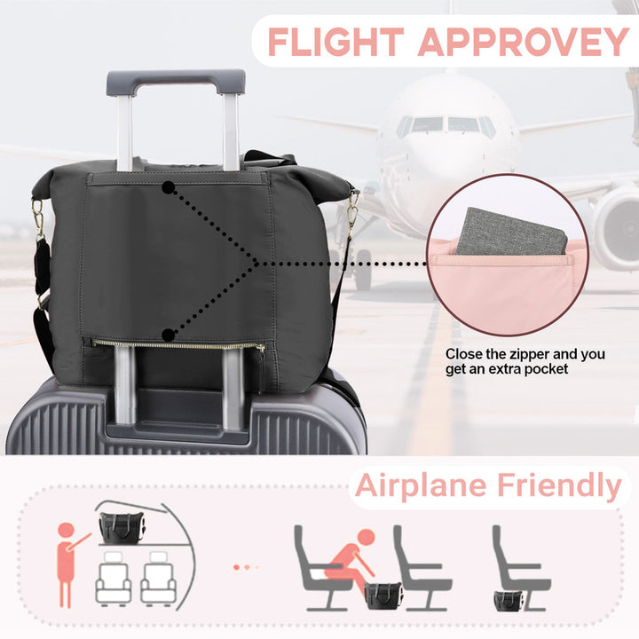 Translation missing: en.Travel Bag - Women's Travel Bag - Sports &amp; Fitness Bag - Yoga Bag - Sports Bag - Carry-On Luggage - Waterproof &amp; Durable - 40x21x34 cm - Dry/Wet Separation Luggage - Weekend Bag - black
