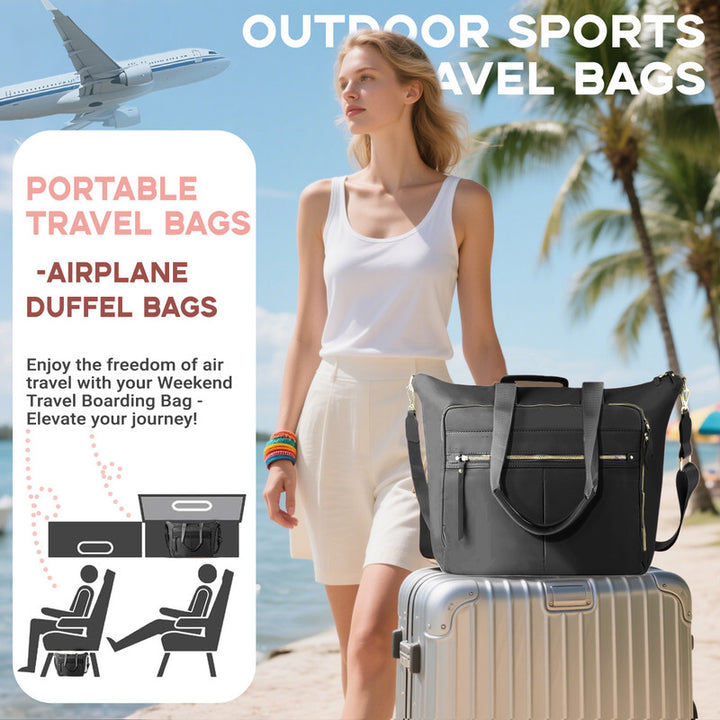 Translation missing: en.Travel Bag - Women's Travel Bag - Sports &amp; Fitness Bag - Yoga Bag - Sports Bag - Carry-On Luggage - Waterproof &amp; Durable - 40x21x34 cm - Dry/Wet Separation Luggage - Weekend Bag - black
