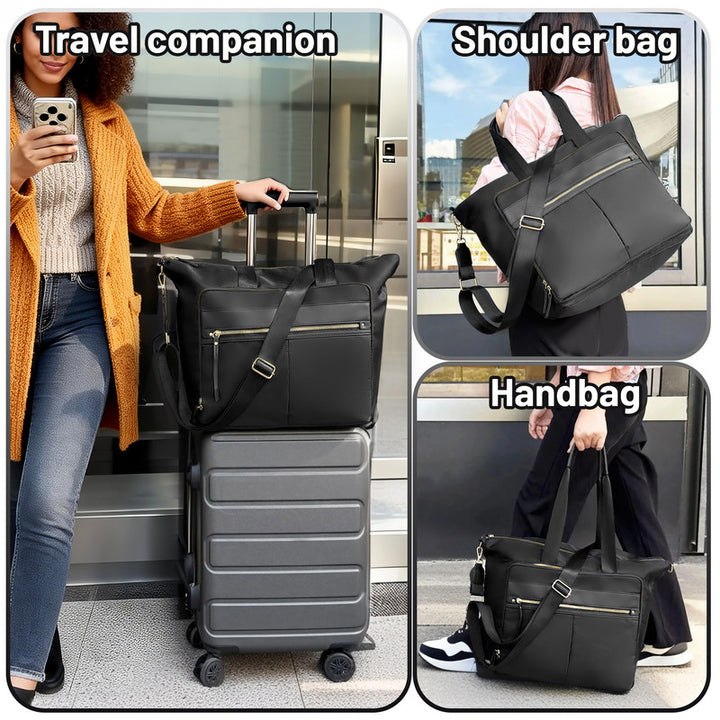Translation missing: en.Travel Bag - Women's Travel Bag - Sports &amp; Fitness Bag - Yoga Bag - Sports Bag - Carry-On Luggage - Waterproof &amp; Durable - 40x21x34 cm - Dry/Wet Separation Luggage - Weekend Bag - black