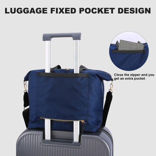 Translation missing: en.Travel Bag - Women's Travel Bag - Sports &amp; Fitness Bag - Yoga Bag - Sports Bag - Carry-On Luggage - Waterproof &amp; Durable - 40x21x34 cm - Dry/Wet Separation Luggage - Weekend Bag - Dark blue