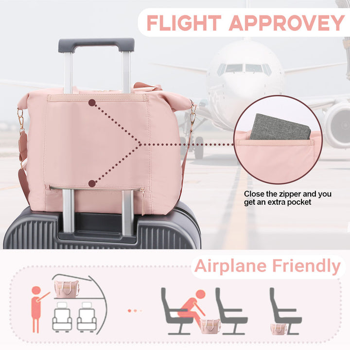 Translation missing: en.Travel Bag - Women's Travel Bag - Sports &amp; Fitness Bag - Yoga Bag - Sports Bag - Carry-On Luggage - Waterproof &amp; Durable - 40x21x34 cm - Dry/Wet Separation Luggage - Weekend Bag - Pink