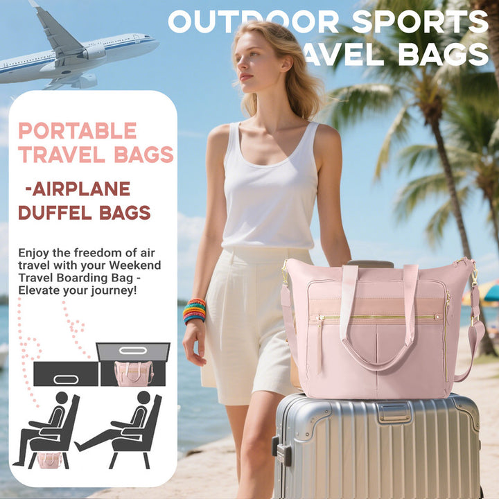 Translation missing: en.Travel Bag - Women's Travel Bag - Sports &amp; Fitness Bag - Yoga Bag - Sports Bag - Carry-On Luggage - Waterproof &amp; Durable - 40x21x34 cm - Dry/Wet Separation Luggage - Weekend Bag - Pink