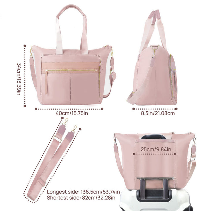 Translation missing: en.Travel Bag - Women's Travel Bag - Sports &amp; Fitness Bag - Yoga Bag - Sports Bag - Carry-On Luggage - Waterproof &amp; Durable - 40x21x34 cm - Dry/Wet Separation Luggage - Weekend Bag - Pink