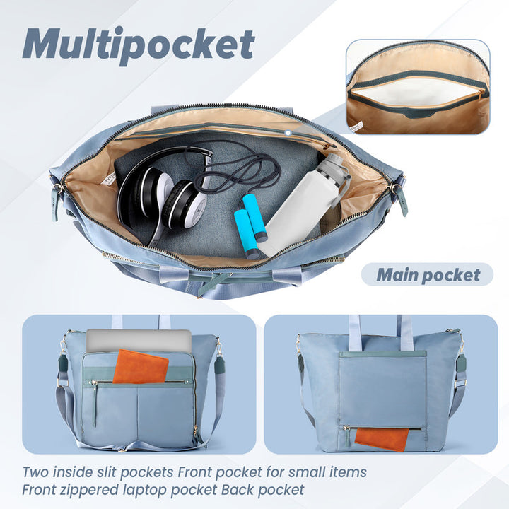 Translation missing: en.Travel Bag - Women's Travel Bag - Sports &amp; Fitness Bag - Yoga Bag - Sports Bag - Carry-On Luggage - Waterproof &amp; Durable - 40x21x34 cm - Dry/Wet Separation Luggage - Weekend Bag - sky blue