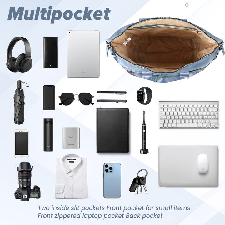 Translation missing: en.Travel Bag - Women's Travel Bag - Sports &amp; Fitness Bag - Yoga Bag - Sports Bag - Carry-On Luggage - Waterproof &amp; Durable - 40x21x34 cm - Dry/Wet Separation Luggage - Weekend Bag - sky blue