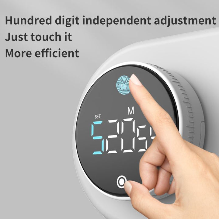 Translation missing: en.Rotating Digital Kitchen Timer, 999-Minute LED Display Timer with Magnetic Back &amp; Stand, Type-C, for Studying and Exercising—Black