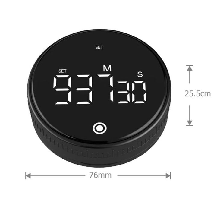Translation missing: en.Rotating Digital Kitchen Timer, 999-Minute LED Display Timer with Magnetic Back &amp; Stand, Type-C, for Studying and Exercising—Black