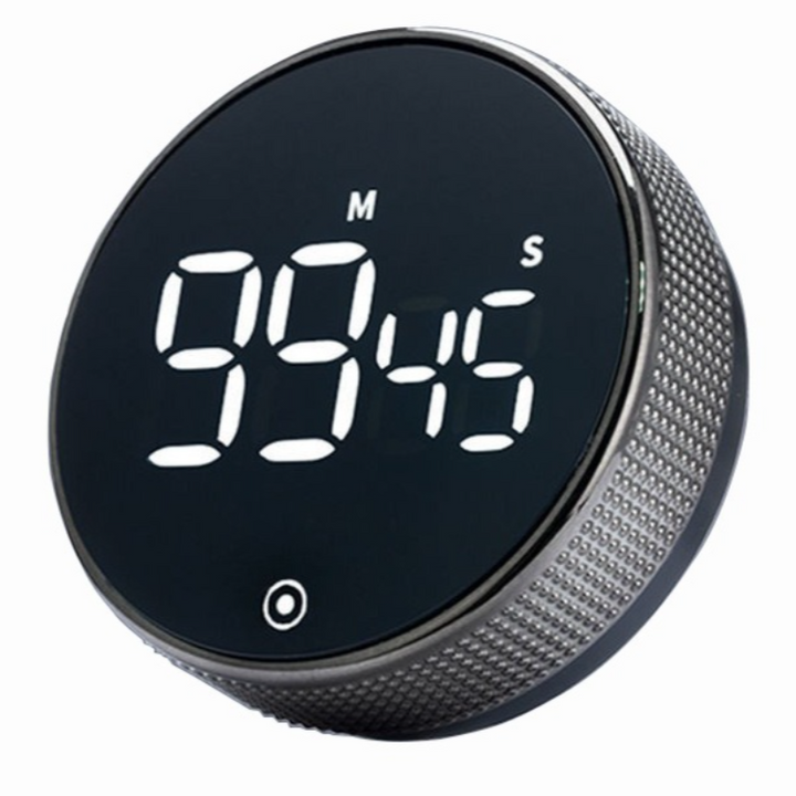 Translation missing: en.Rotating Magnetic Digital Timer, LCD Display Kitchen Timer with 3 Volume Levels, for Cooking, Studying, and Office Use—Black