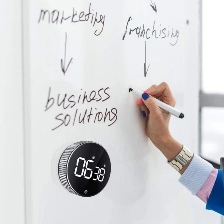 Translation missing: en.Rotating Magnetic Digital Timer, LCD Display Kitchen Timer with 3 Volume Levels, for Cooking, Studying, and Office Use—Black