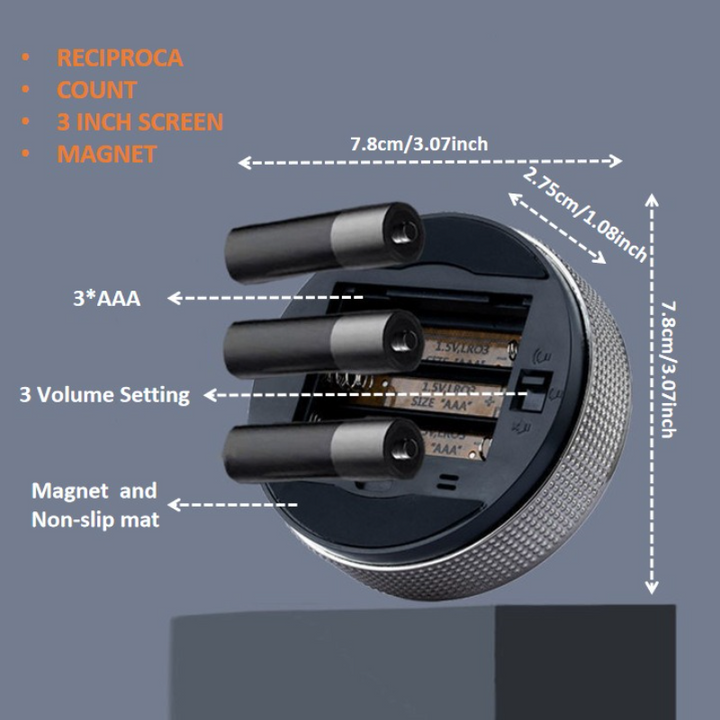 Translation missing: en.Rotating Magnetic Digital Timer, LCD Display Kitchen Timer with 3 Volume Levels, for Cooking, Studying, and Office Use—Silver