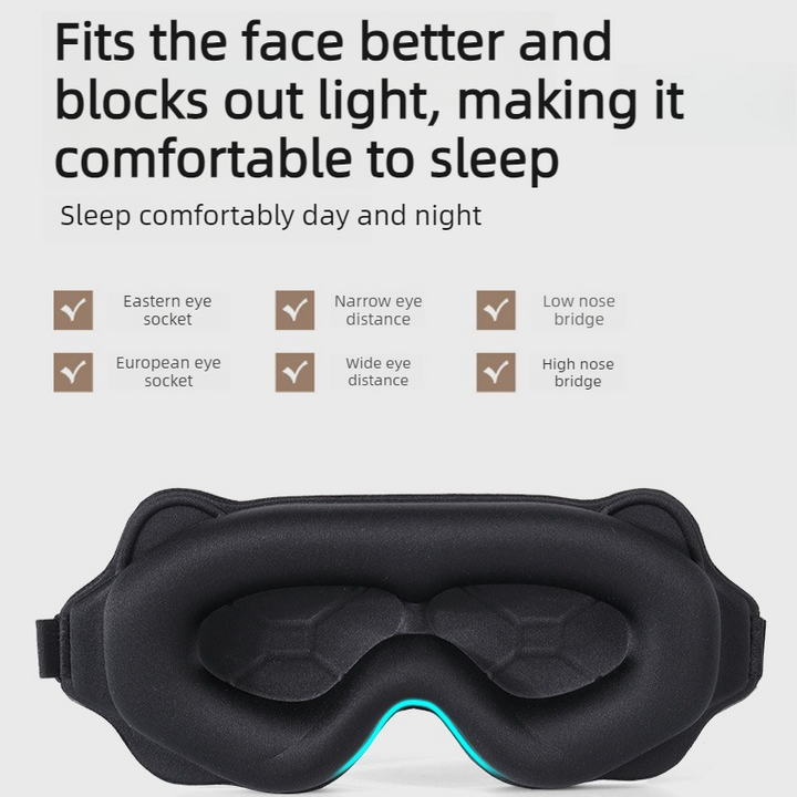 Translation missing: en.3D Contoured Sleep Mask, Breathable Fabric with Adjustable Strap, Light-Blocking Eye Mask for Sleeping, Napping, and Travel - Brown