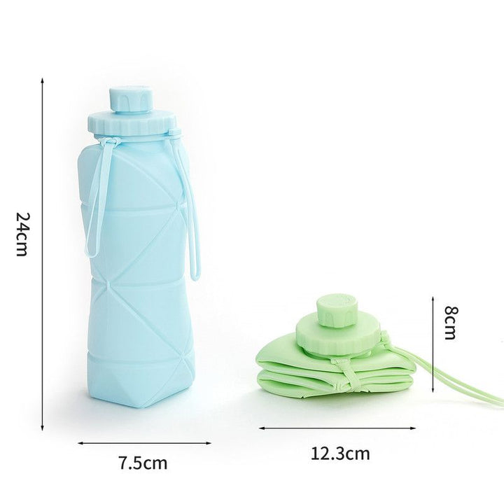 Translation missing: en.800ml Large-Capacity Food-Grade Silicone Folding Water Cup, Portable Outdoor High-Temperature Resistant Water Bottle, Travel and Camping Compressible Water Bottle, Travel Water Cup - Green