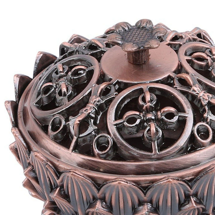 Translation missing: en.Lotus Incense Burner Zinc Alloy Cone Incense Holder Burner Small Incense Holder Ornaments for Home Decoration Brown