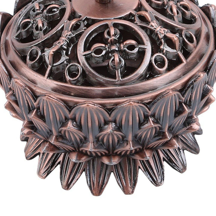 Translation missing: en.Lotus Incense Burner Zinc Alloy Cone Incense Holder Burner Small Incense Holder Ornaments for Home Decoration Brown