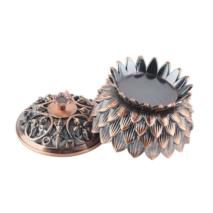 Translation missing: en.Lotus Incense Burner Zinc Alloy Cone Incense Holder Burner Small Incense Holder Ornaments for Home Decoration Brown