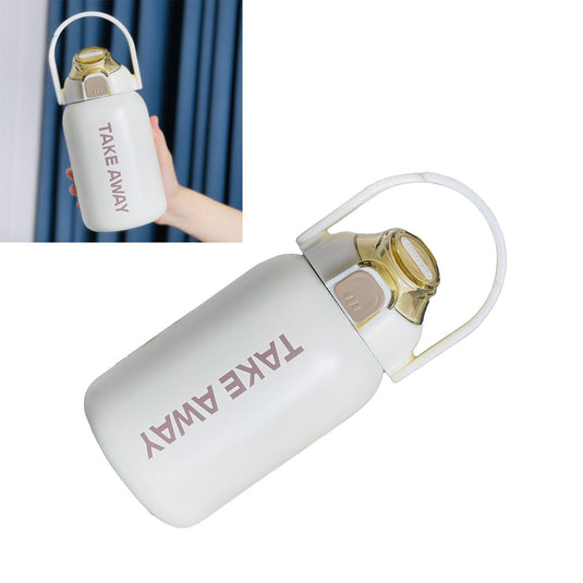 Translation missing: en.850ml Insulated Water Bottle Large Capacity with Bounce Cap Straw Winter Insulated Cup for Outdoor Beige