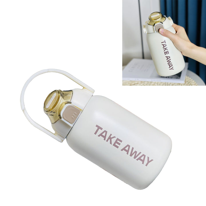 Translation missing: en.850ml Insulated Water Bottle Large Capacity with Bounce Cap Straw Winter Insulated Cup for Outdoor Beige