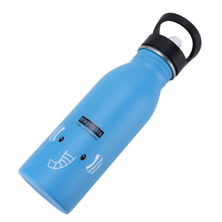 Translation missing: en.Stainless Steel Sport Water Bottle 500ml Cute Vacuum Insulated Water Bottle with Sucking Mouth for Outdoor SportsBlue Elephant